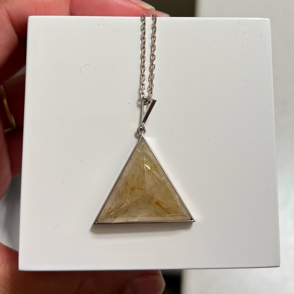 Rock and Raw Rutilated Quartz Necklace